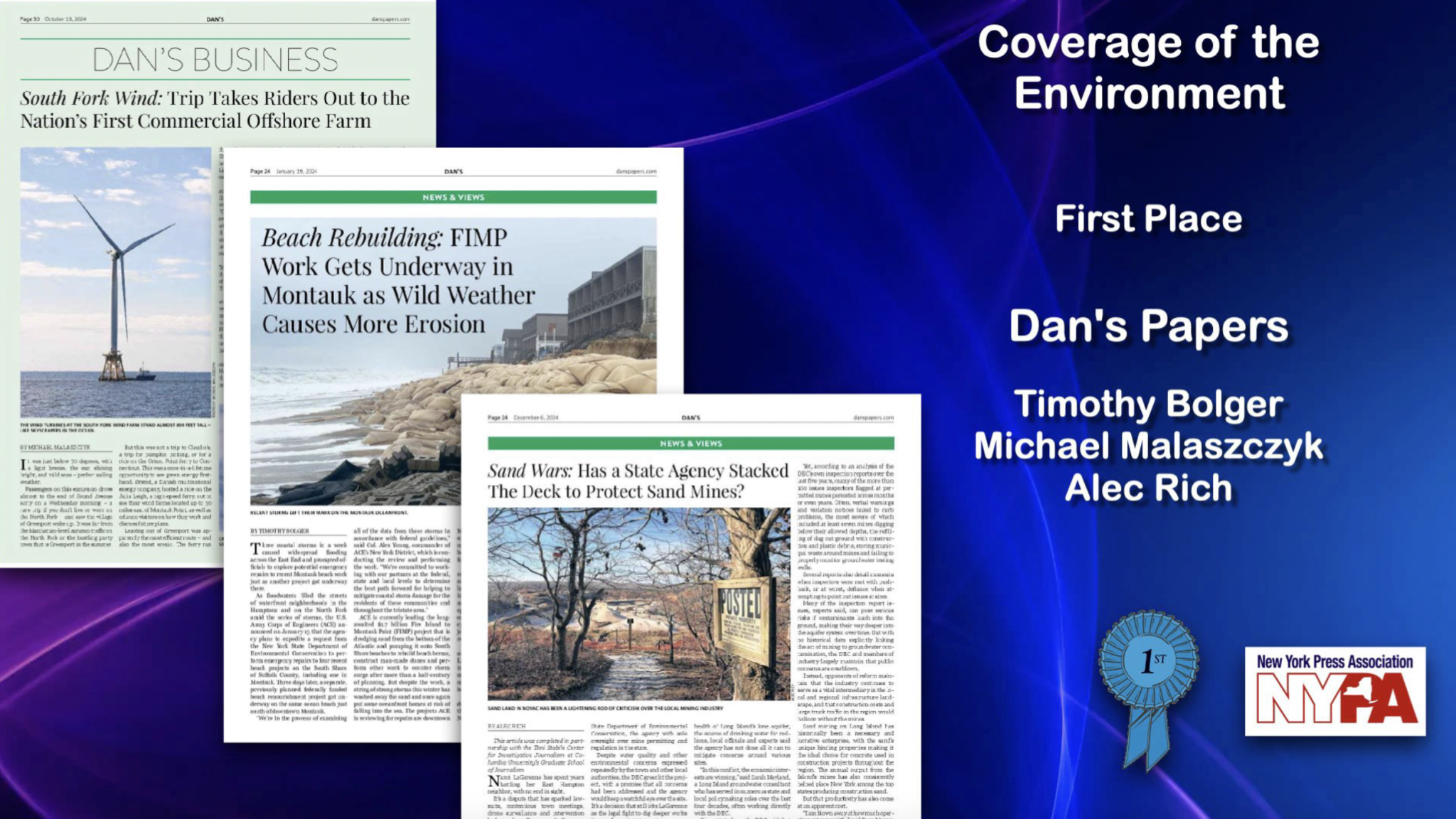 NY Press Association awards for Dan's Papers 2024